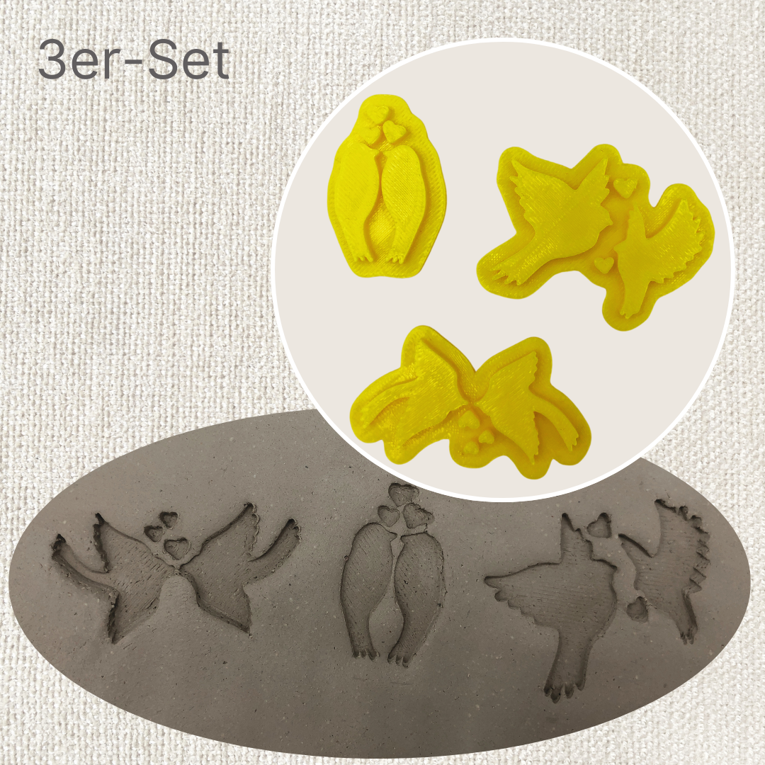 3er Set verliebte Vögel