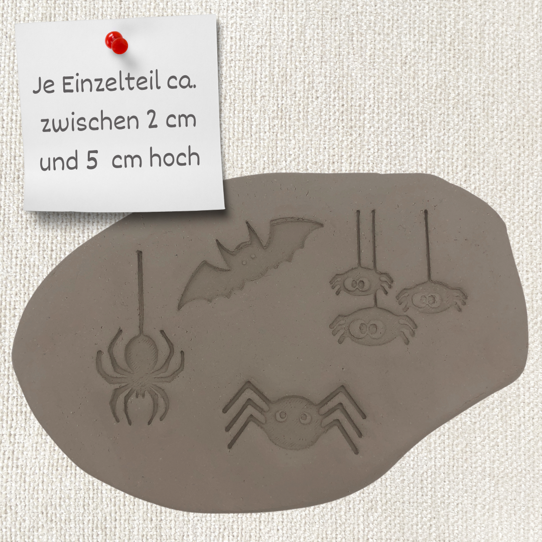 4er Set Halloween Spinnen & Fledermaus