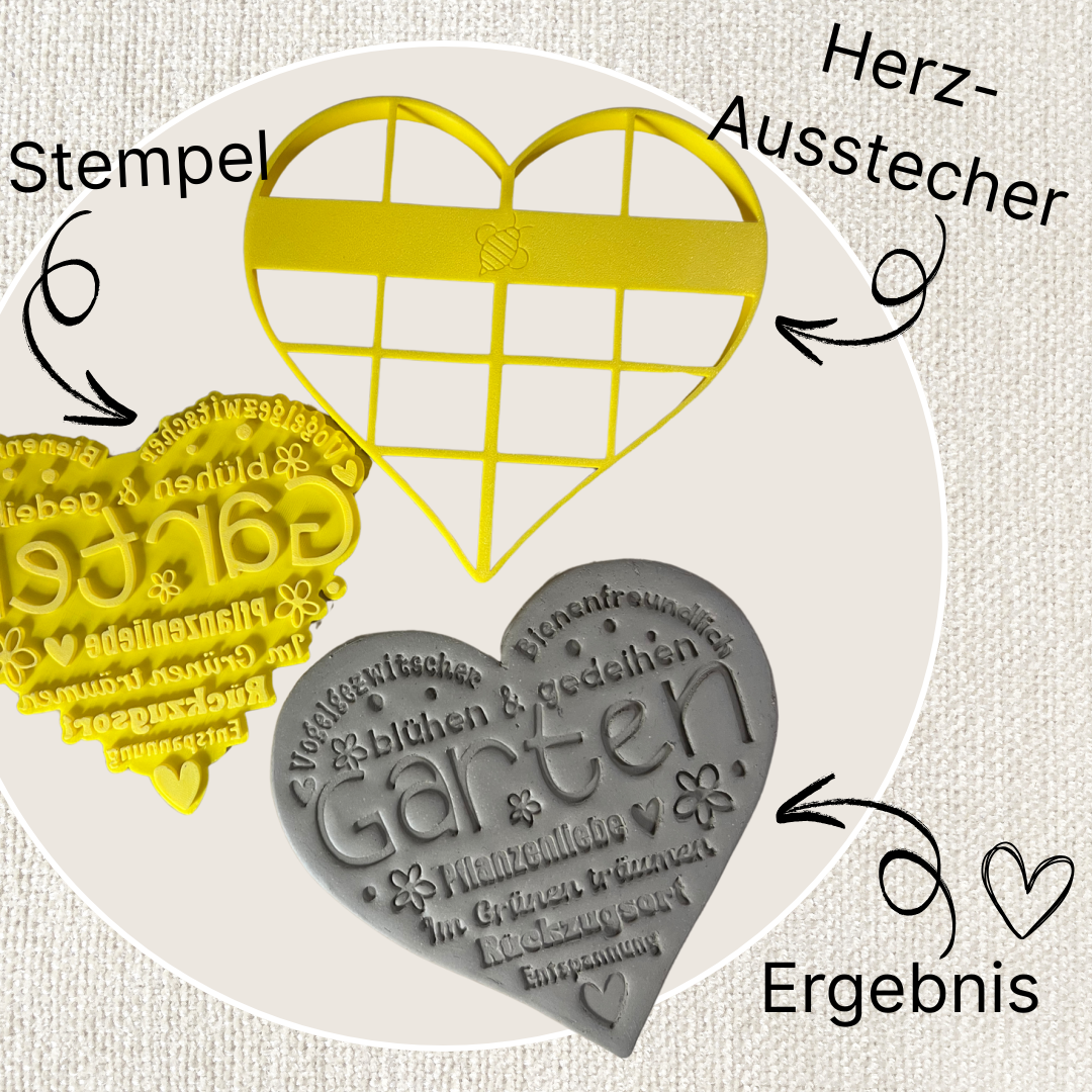 Liebe Herz - Tonstempel und Überformen Shop für Töpferware