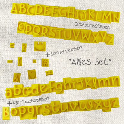 Buchstaben (Kleinbuchstaben / Großbuchstaben / Sonderzeichen)