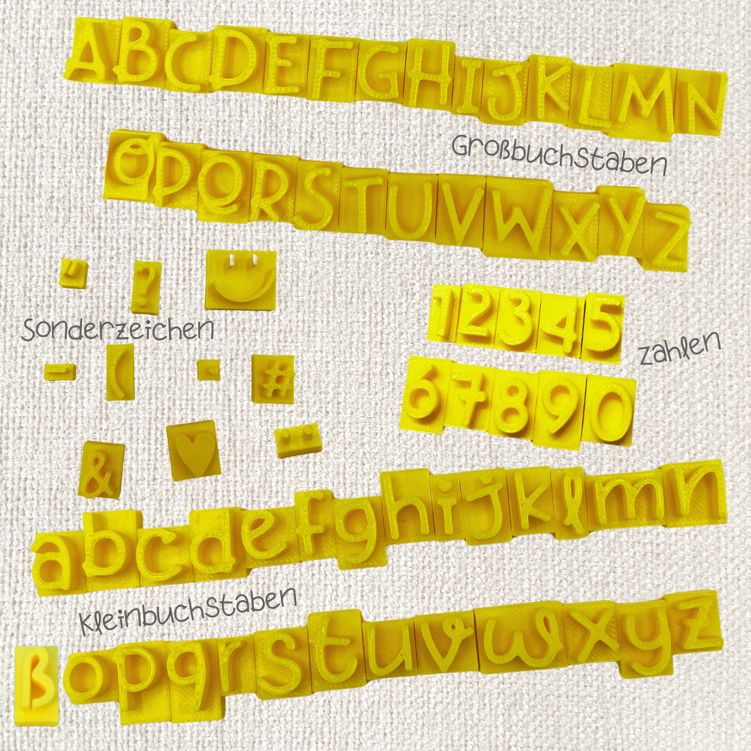 Buchstaben (Kleinbuchstaben / Großbuchstaben / Sonderzeichen)