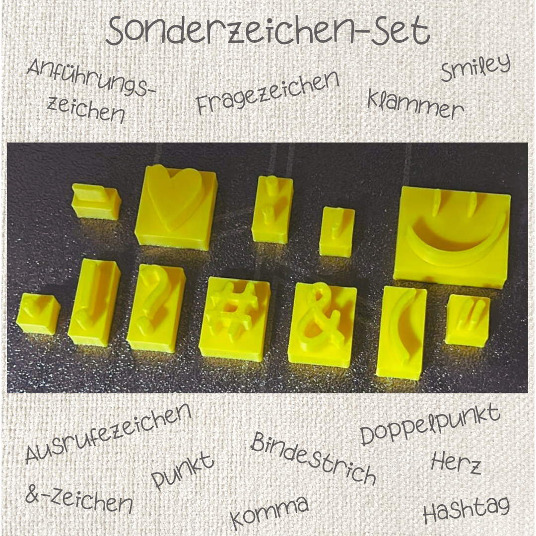 Buchstaben (Kleinbuchstaben / Großbuchstaben / Sonderzeichen)