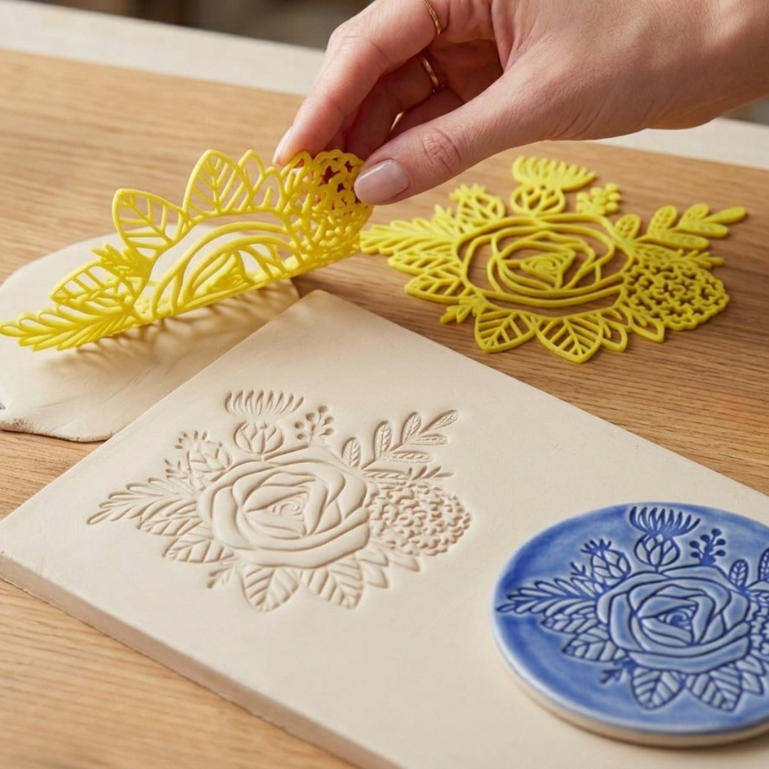 Flexi-Stempel von ARTHummeln mit Blumenstrauß-Design, detailreich und farbenfroh.