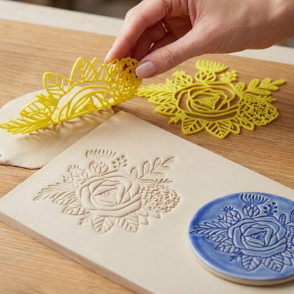 Flexi-Stempel von ARTHummeln mit Blumenstrauß-Design, detailreich und farbenfroh.