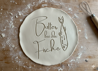 Stempel für Keramik und Ton - Butter bei die Fische