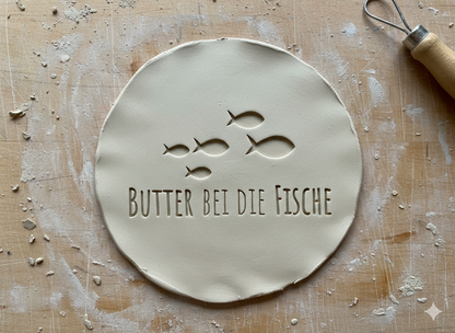 Stempel für Keramik und Ton - Butter bei die Fische