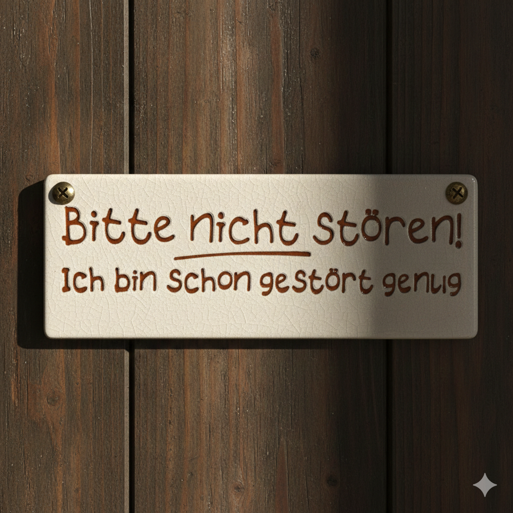 Bitte nicht stören. Ich bin schon gestört genug