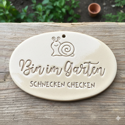 2er Set Bin im Garten Schnecken checken