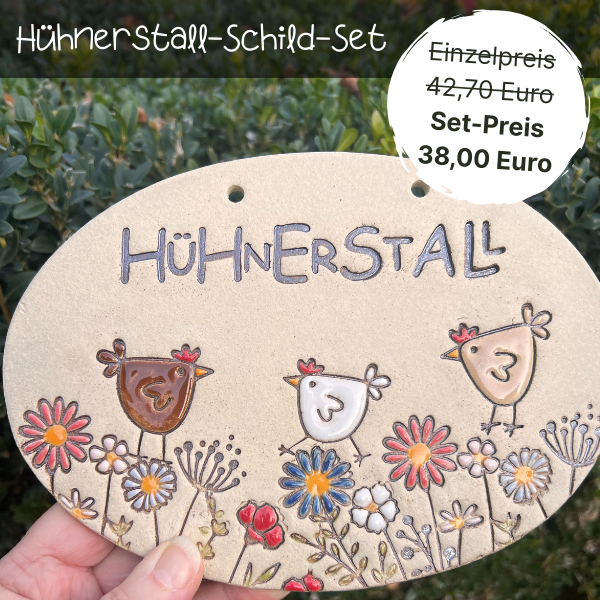Hühnerstall-Schild-Set
