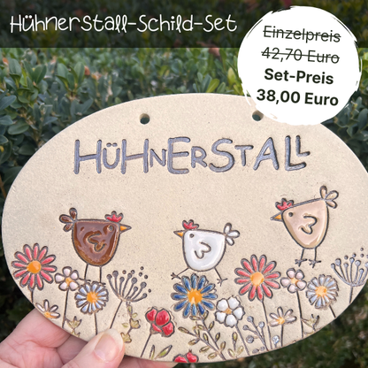 Hühnerstall-Schild-Set