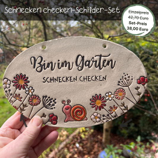 Schnecken checken-Schilder-Set