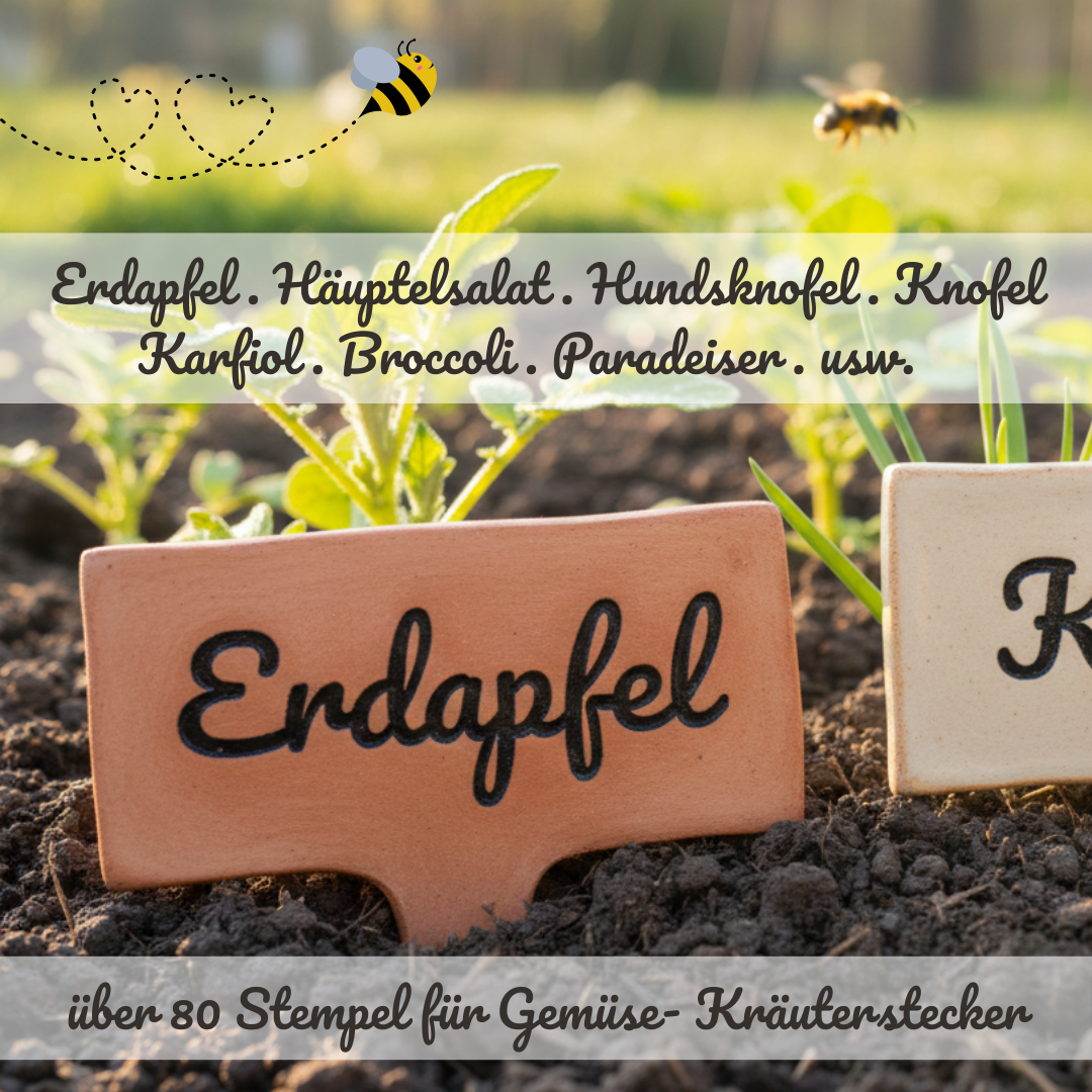 Stempel für Keramik und Ton - Kräuter-/Gemüsestempel - Ab 8 Stück NUR 3,90 €/Stück