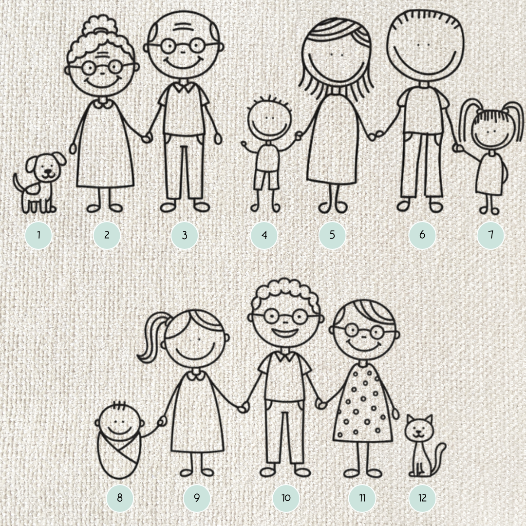 Stempel für Keramik und Ton - Familienstempel