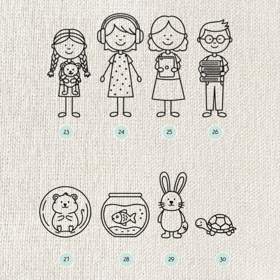 Stempel für Keramik und Ton - Familienstempel