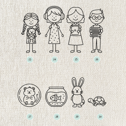 Stempel für Keramik und Ton - Familienstempel