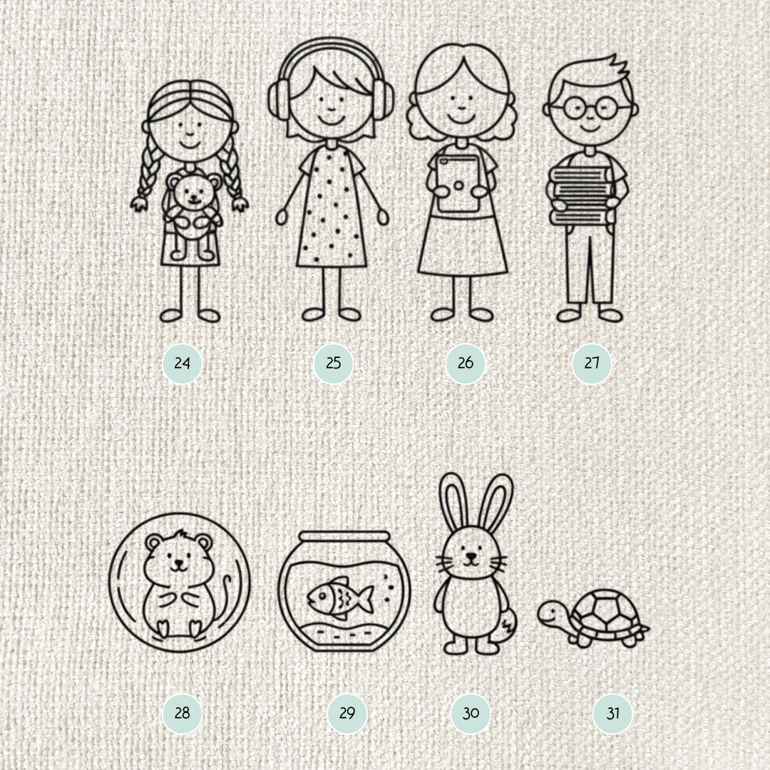 Stempel für Keramik und Ton - Familienstempel