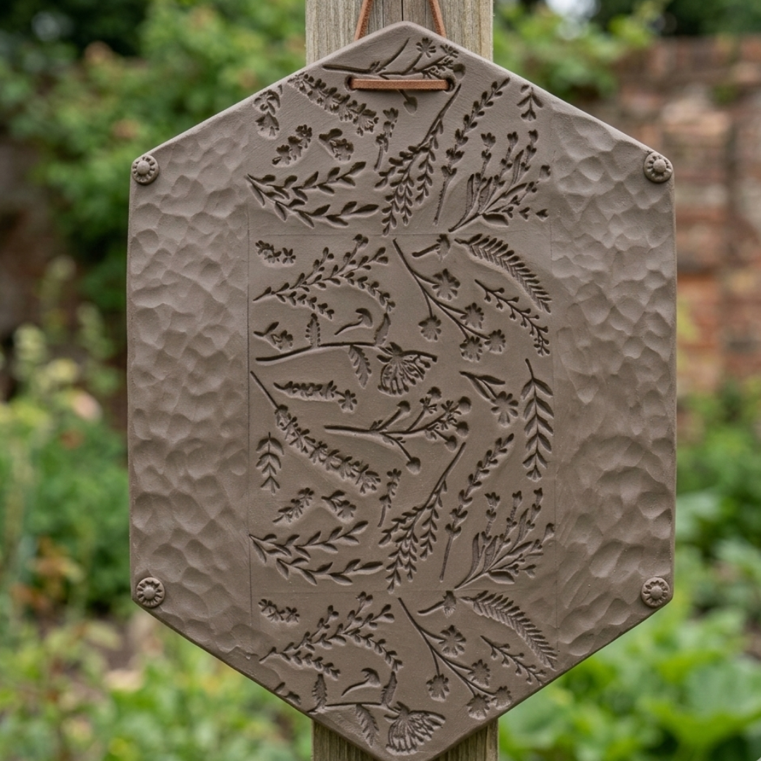 Blumenwiesen-Musterrolle von ARTHummeln, Stempelrolle mit blumigem Design, zum Stempeln auf Papier oder Stoff.