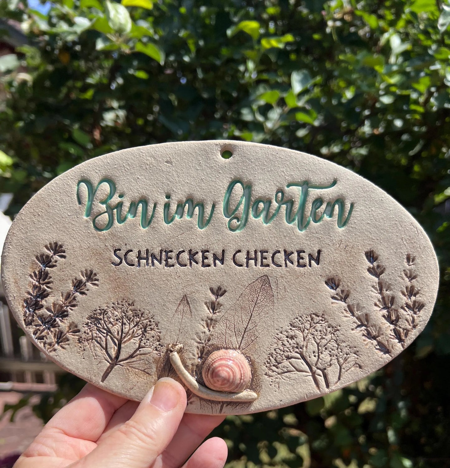 Stempel für Keramik und Ton - 2er Set Bin im Garten Schnecken checken