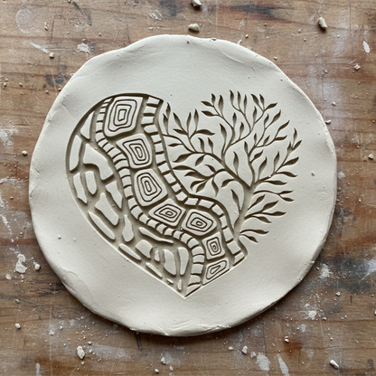 Stempel für Keramik und Ton - Mandala Herz