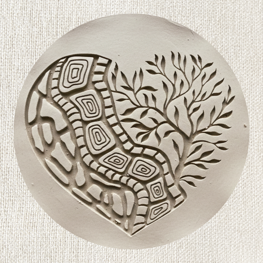 Stempel für Keramik und Ton - Mandala Herz