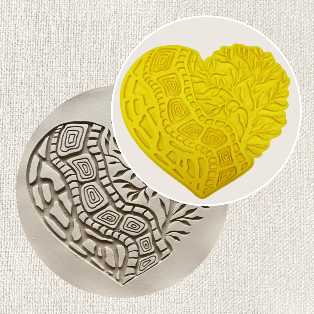 Stempel für Keramik und Ton - Mandala Herz