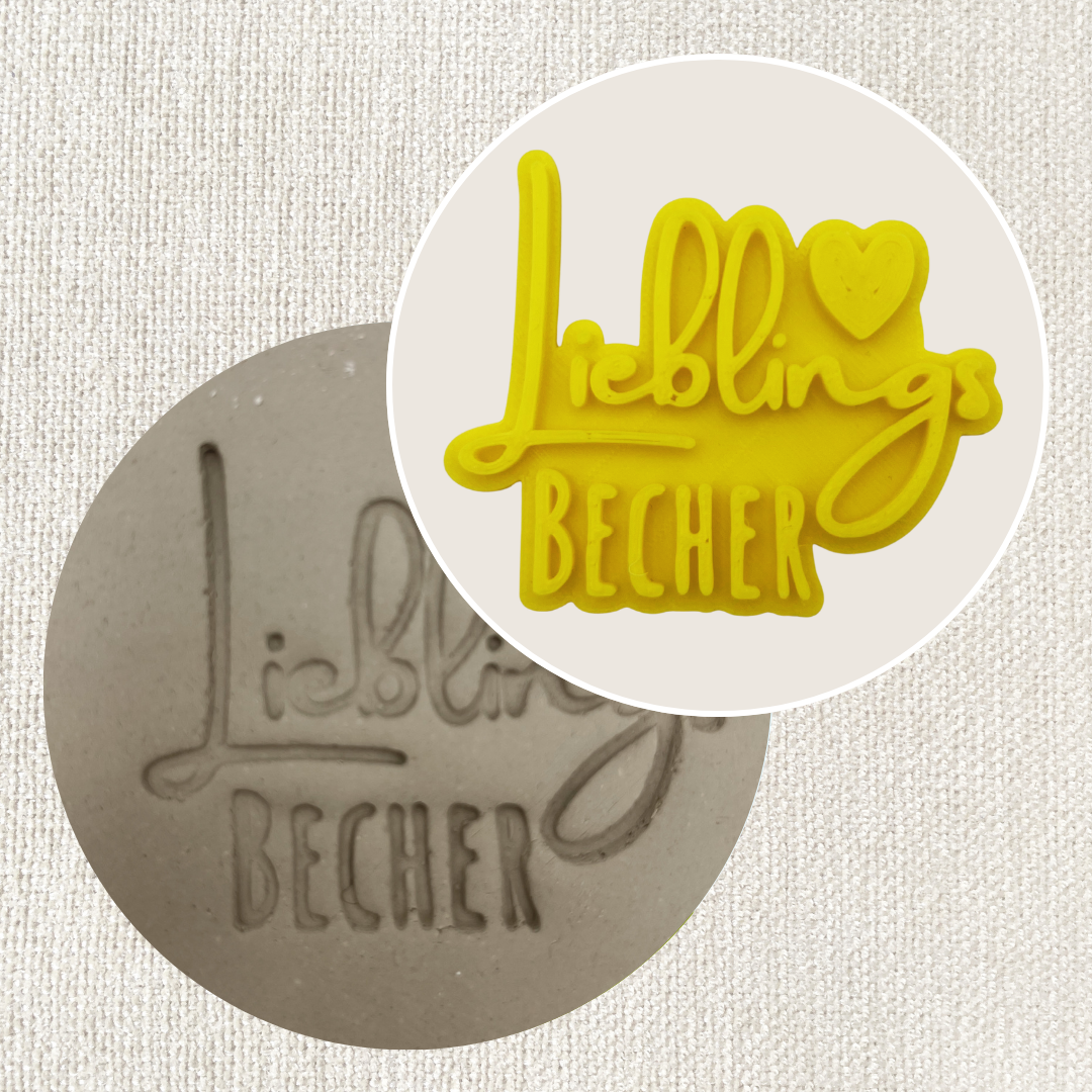 Stempel mit Lieblingsbecher Design von ARTHummeln, detailreiches Motiv auf hochwertigem Material, perfekt für kreative Bastelprojekte.