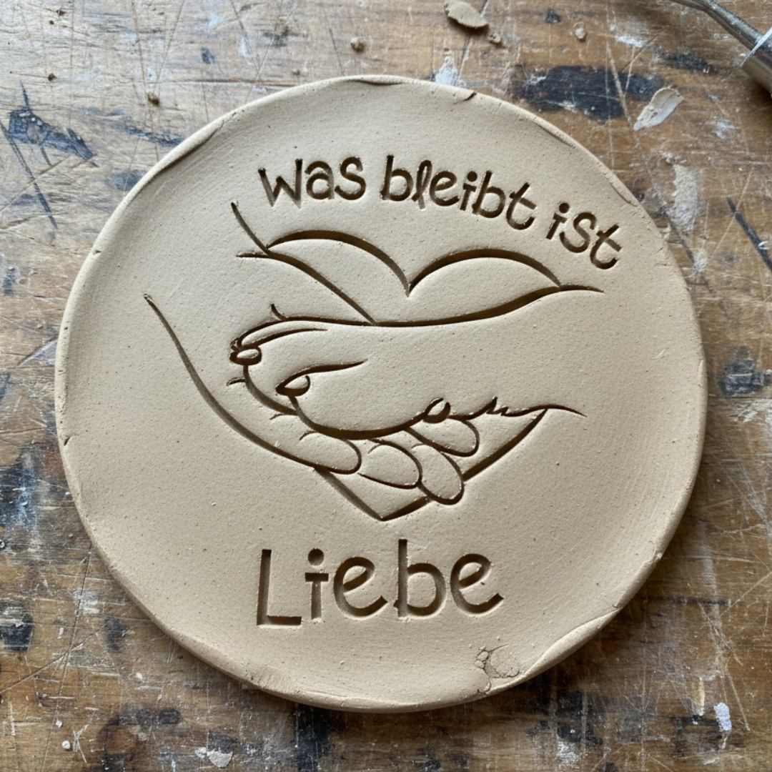 Stempel für Keramik und Ton - Was bleibt ist Liebe