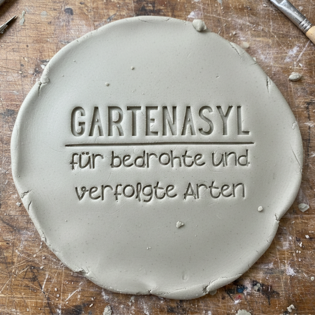 Stempel für Keramik und Ton - Gartenasyl für bedrohte und verfolgte Arten