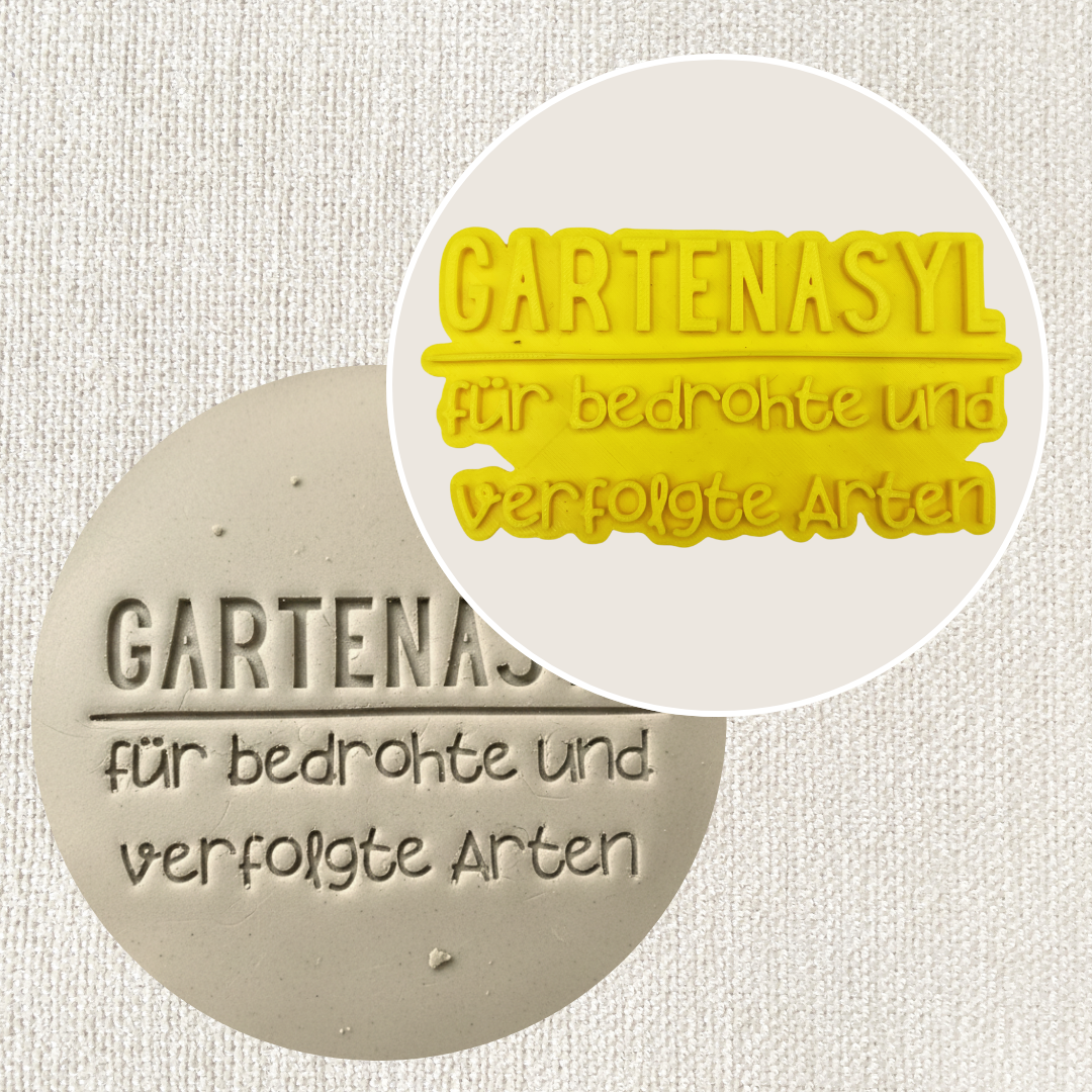 Stempel für Keramik und Ton - Gartenasyl für bedrohte und verfolgte Arten