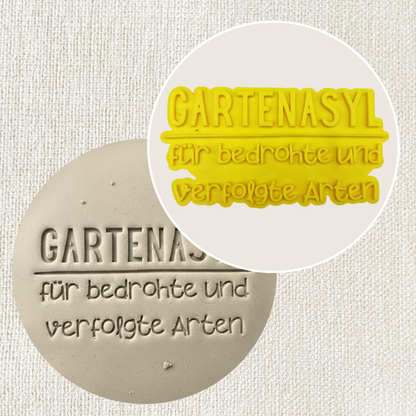 Stempel für Keramik und Ton - Gartenasyl für bedrohte und verfolgte Arten