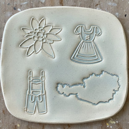 Stempel für Keramik und Ton - 4er Set Österreich