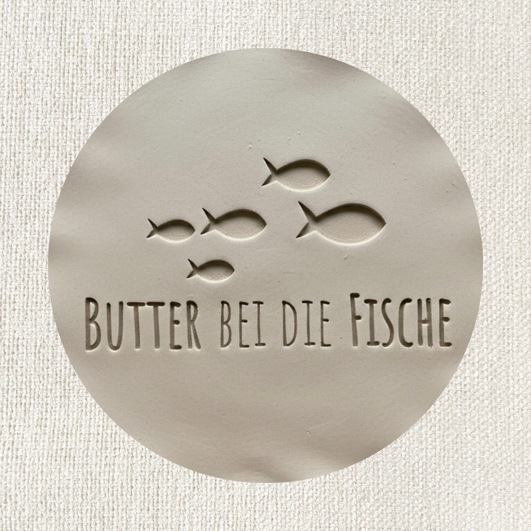 Stempel für Keramik und Ton - Butter bei die Fische