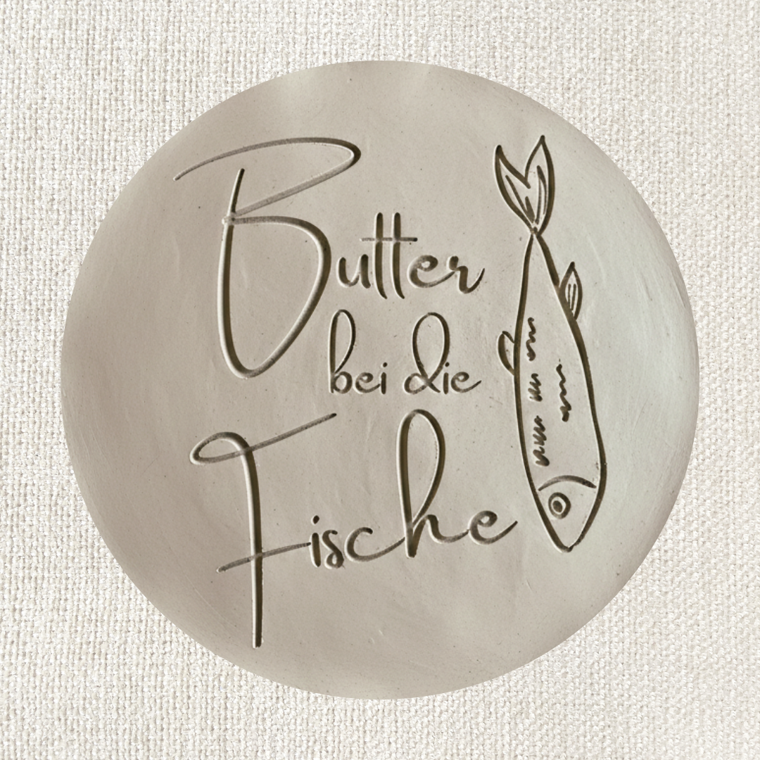 Stempel für Keramik und Ton - Butter bei die Fische