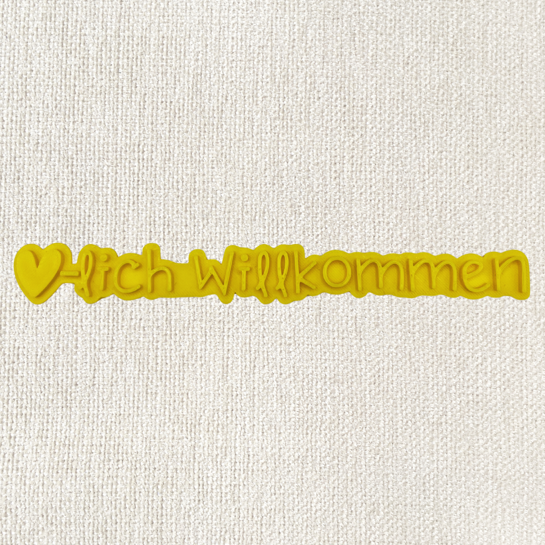 Stempel für Keramik und Ton - Willkommens-Stempel