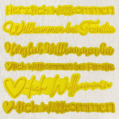 Stempel für Keramik und Ton - Willkommens-Stempel