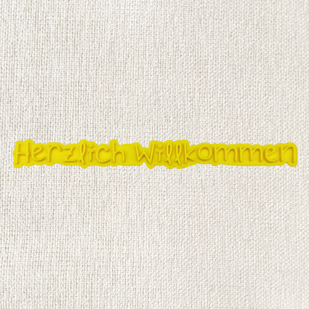 Stempel für Keramik und Ton - Willkommens-Stempel