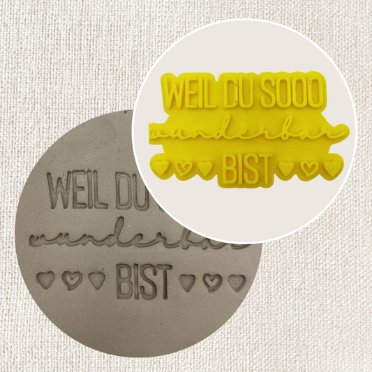 ARTHummeln Stempel "Weil du sooo wunderbar bist" mit herzförmigem Design, perfekt für liebevolle Grußkarten und Geschenke