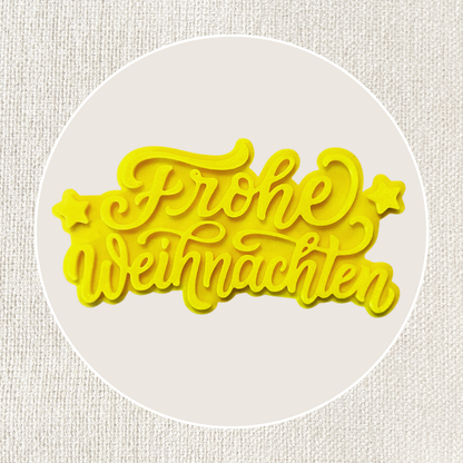 Tonstempel "Frohe Weihnachten" für Töpferarbeiten, hochwertiger Stempel aus dem Tonstempel und Überformen Shop.