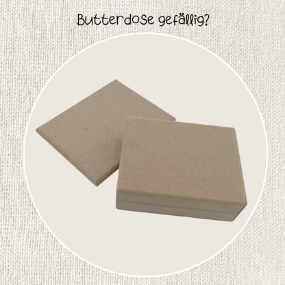 Töpfer-Überform von ARTHummeln für Butterdose, detailreiche keramische Überform mit handgefertigtem Design.