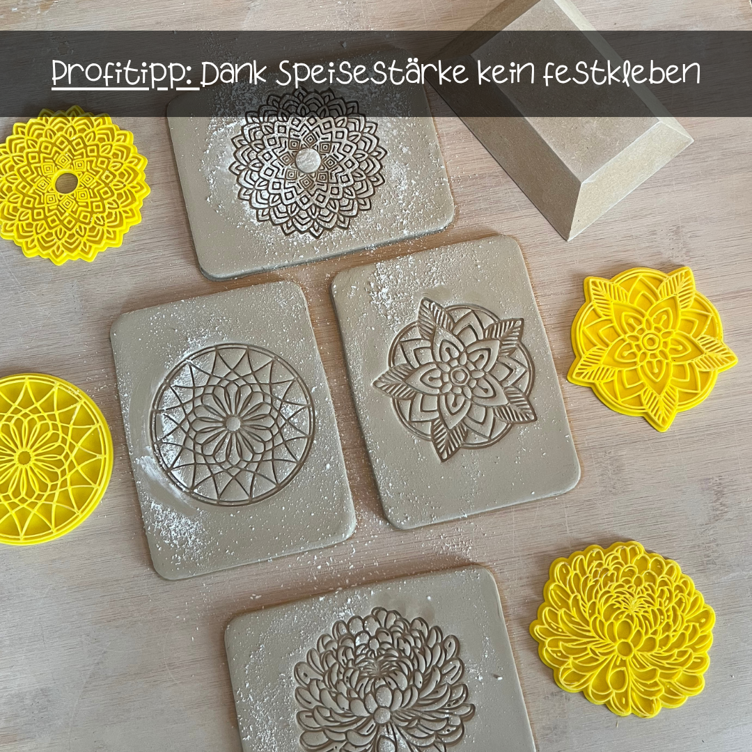 Stempel von ARTHummeln mit Seifenschalen-Design, zeigt die Überformen für die Herstellung der perfekten Seifenschale