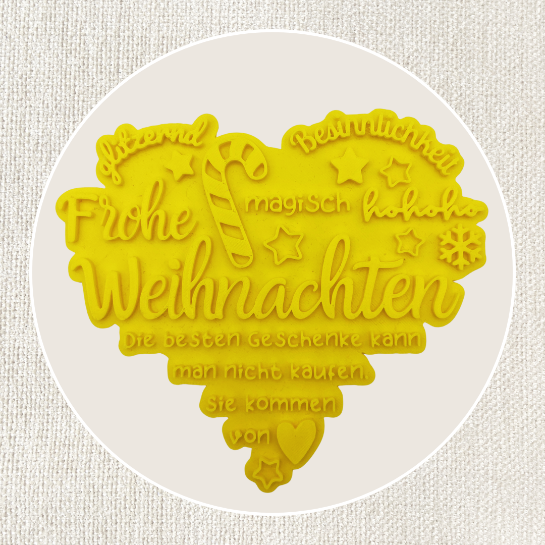 Weihnachten Herz Stempel von ARTHummeln, detailreiche Design, perfekt für festliche Grußkarten und Bastelprojekte.