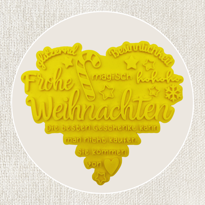 Weihnachten Herz Stempel von ARTHummeln, detailreiche Design, perfekt für festliche Grußkarten und Bastelprojekte.